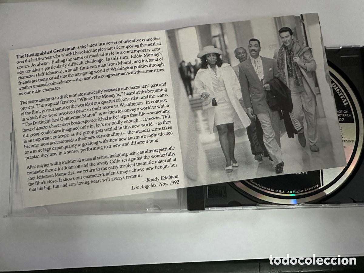 CDs de m&uacute;sica: CD BSO THE DISTINGUISHED GENTLEMAN 1992 - Foto 4