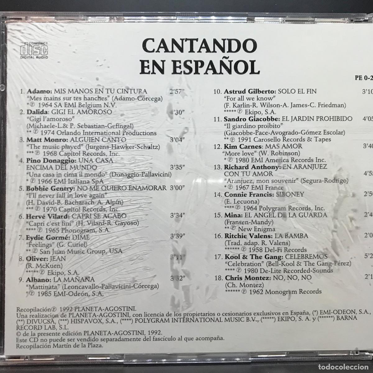 CDs de m&uacute;sica: Various ● Cantando En Espa&ntilde;ol ● [CD] Compilation - Foto 3