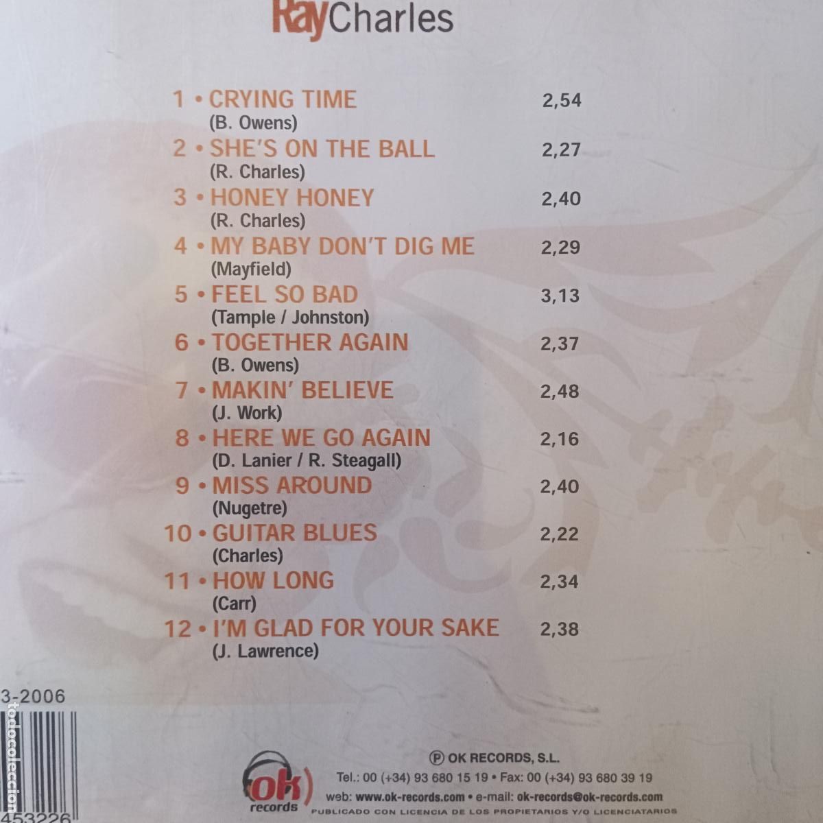 CDs de m&uacute;sica: RAY CHARLES - CD OK RECORDS - Foto 2