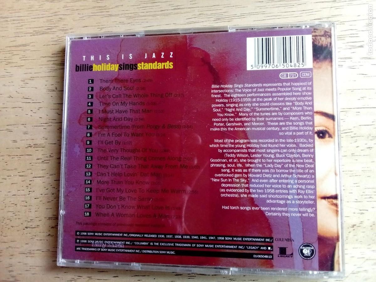 CDs de m&uacute;sica: Billie Holiday. Sings standards. CD - Foto 2