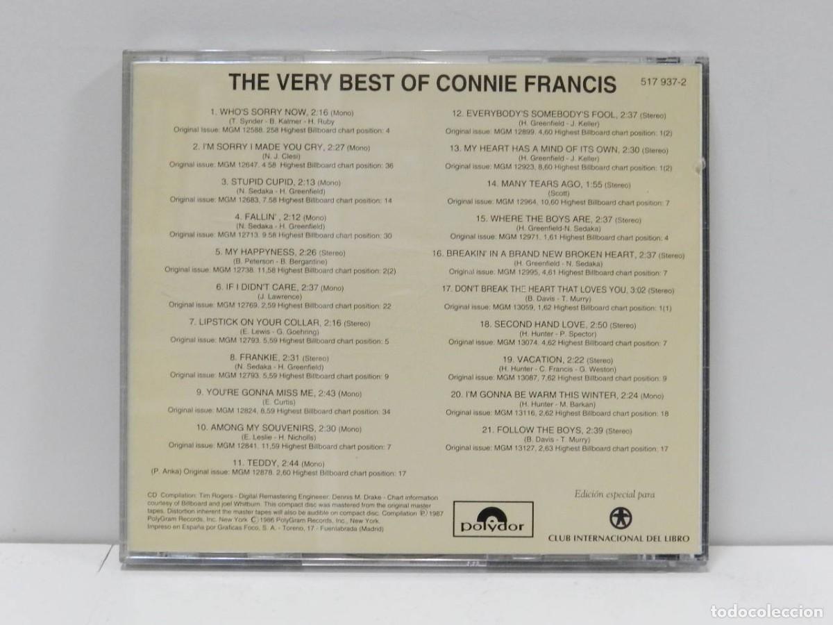 CDs de m&uacute;sica: DISCO CD. Connie Francis &ndash; Los 60 De Los 60. COMPACT DISC. - Foto 2