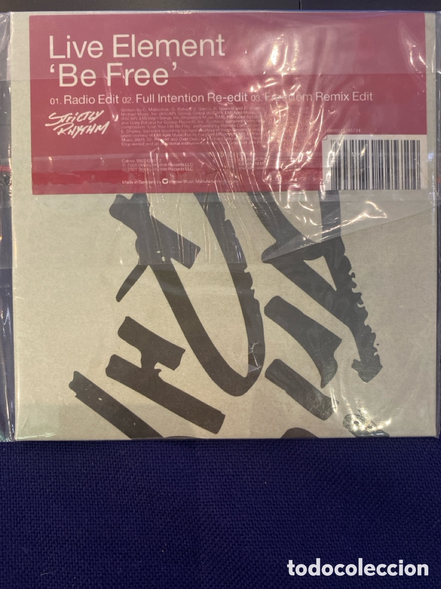 CDs de m&uacute;sica: LIVE ELEMENT - BE FREE CD SINGLE 3 TEMAS - Foto 1