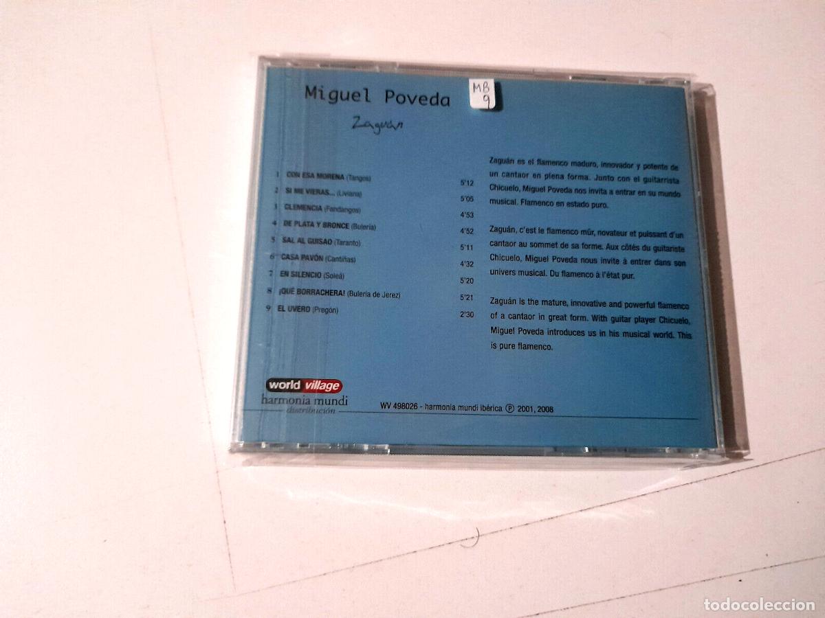 CDs de m&uacute;sica: MIGUEL POVEDA &rdquo;ZAGUAN&rdquo; CD 9 TRACKS - Foto 2