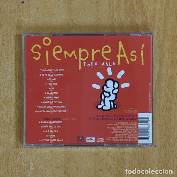 CDs de m&uacute;sica: SIEMPRE ASI - TODO VALE - CD - Foto 2