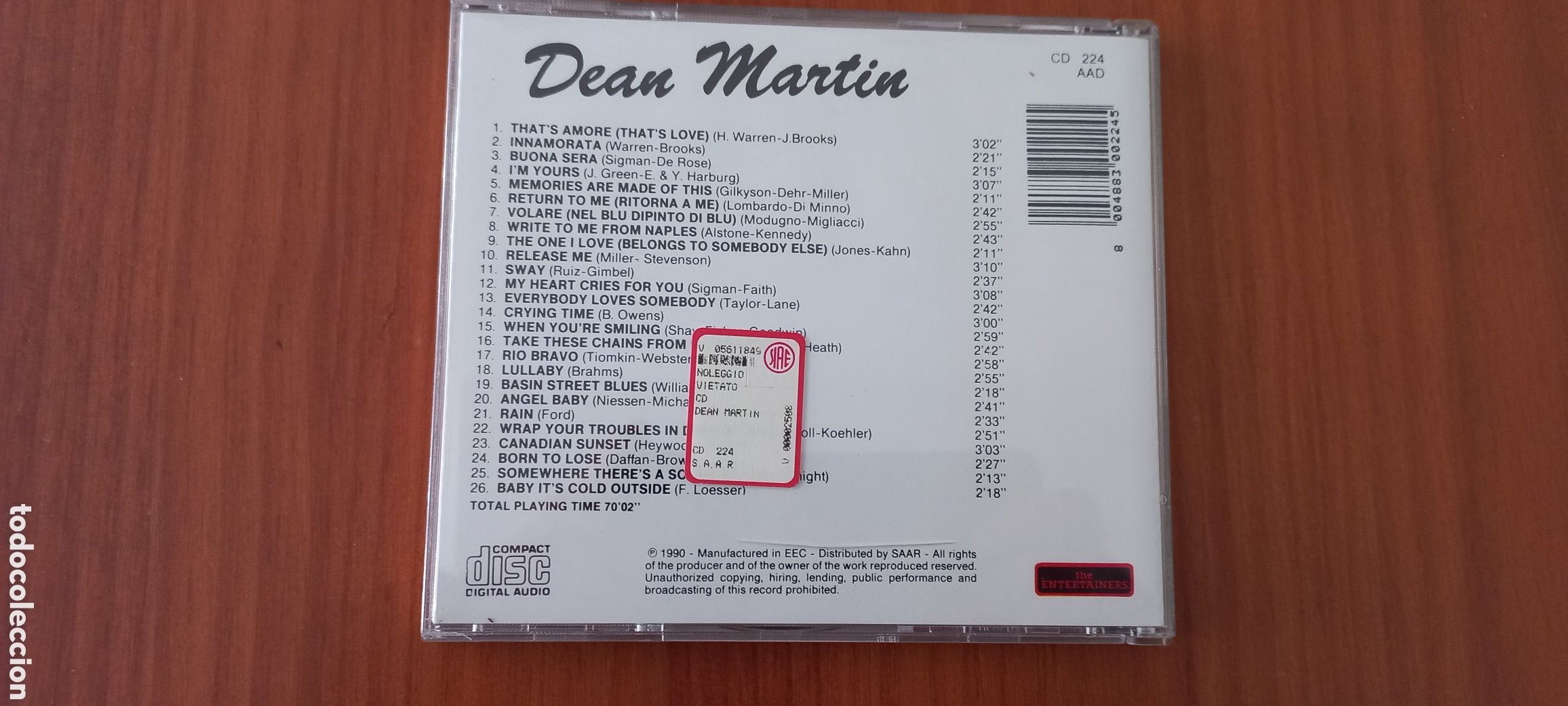 CDs de m&uacute;sica: Dean Martin CD Thats Amore como nuevo - Foto 2