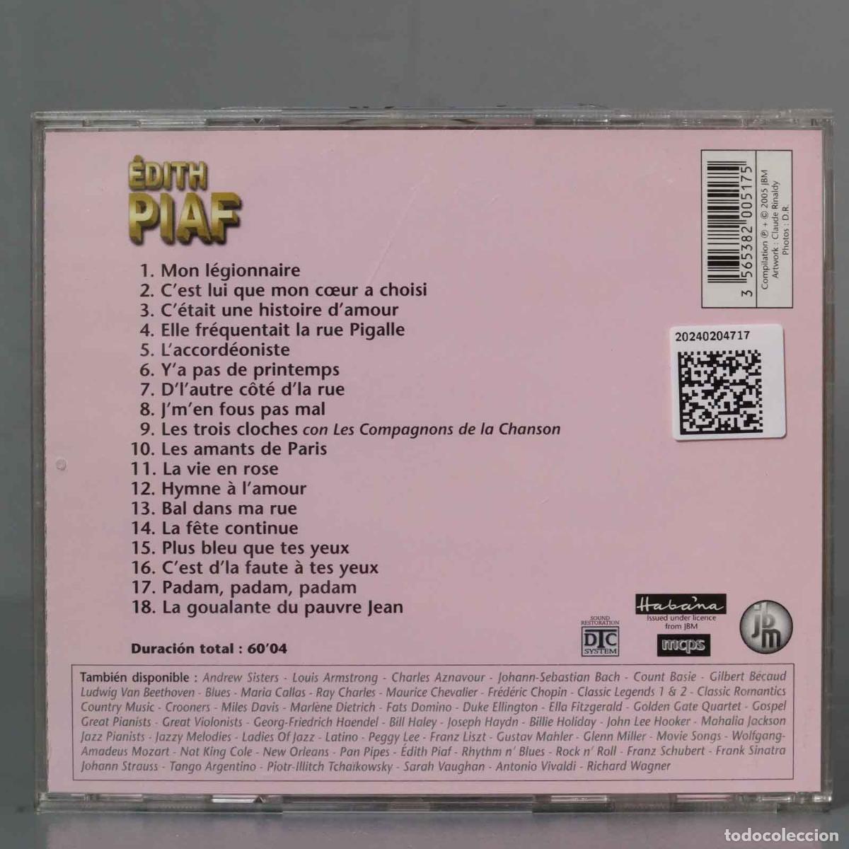 CDs de m&uacute;sica: CD. EDITH PIAF - ORIGINAL RECORDINGS - Foto 2