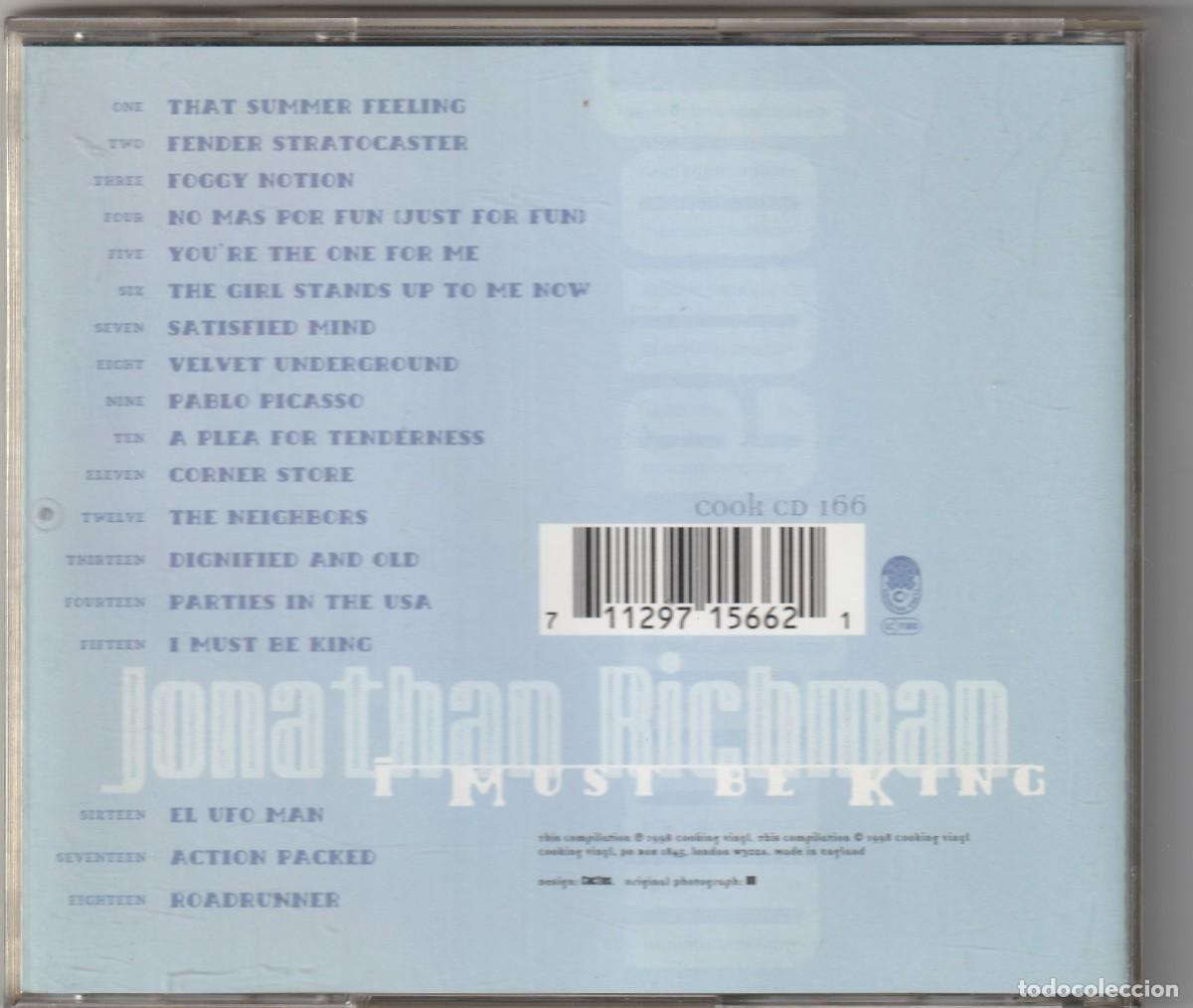 CDs de m&uacute;sica: JONATHAN RICHMAN - I MUST BE KING (CD COOKING 1998) - Foto 2