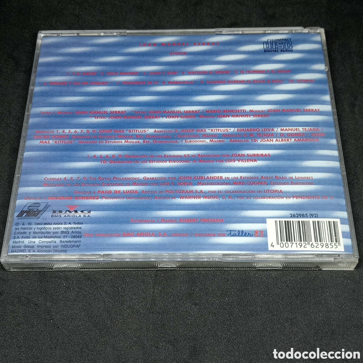 CDs de m&uacute;sica: JOAN MANUEL SERRAT - UTOPIA - CD - 1992 - DISCO VERIFICADO - Foto 2