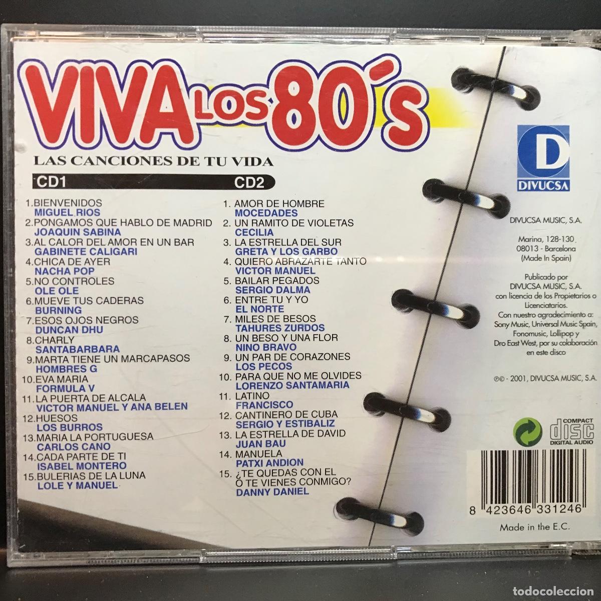 CDs de m&uacute;sica: Various ● Viva Los 80s Las Canciones De Tu Vida ● [CD] 2 x CD, Compilation - Foto 4