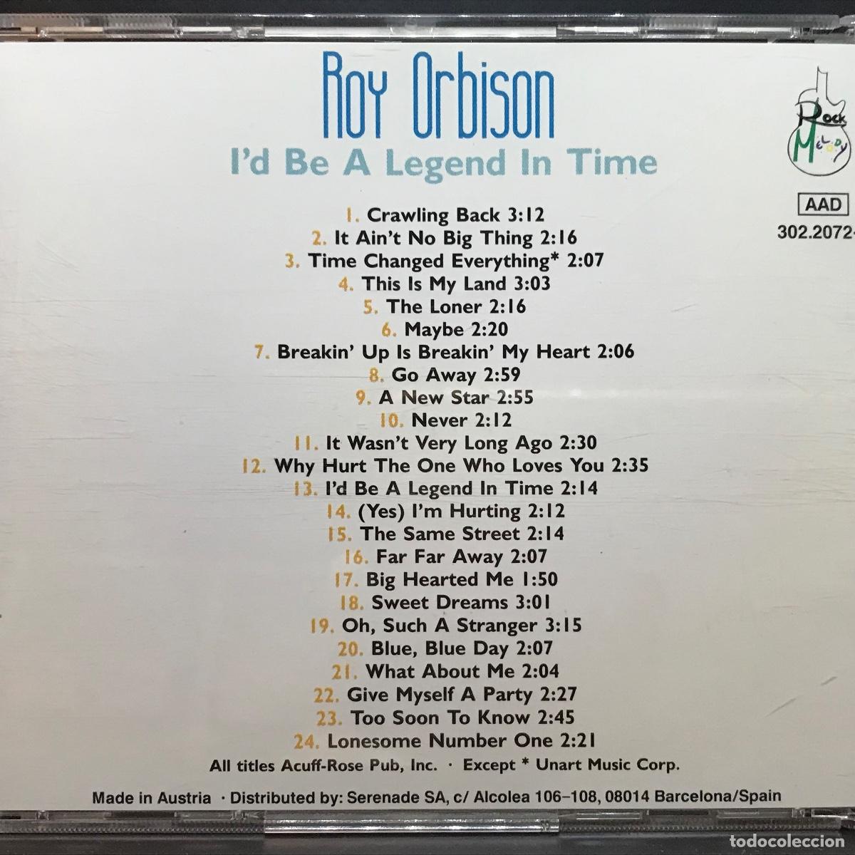 CDs de m&uacute;sica: Roy Orbison ● Id Be A Legend In Time ● [CD] CD, Compilation, Reissue AUSTRIA - Foto 3