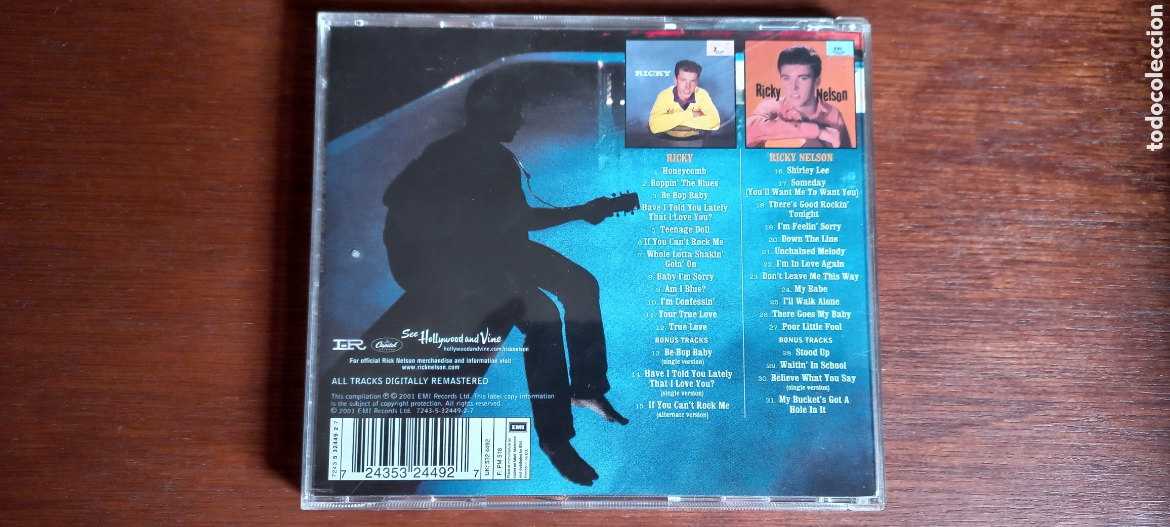 CDs de m&uacute;sica: Ricky Nelson CD Ricky 31 temas como nuevo - Foto 2