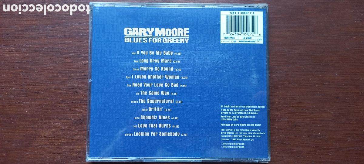 CDs de m&uacute;sica: Gary Moore CD Blues for Greeny como nuevo - Foto 2