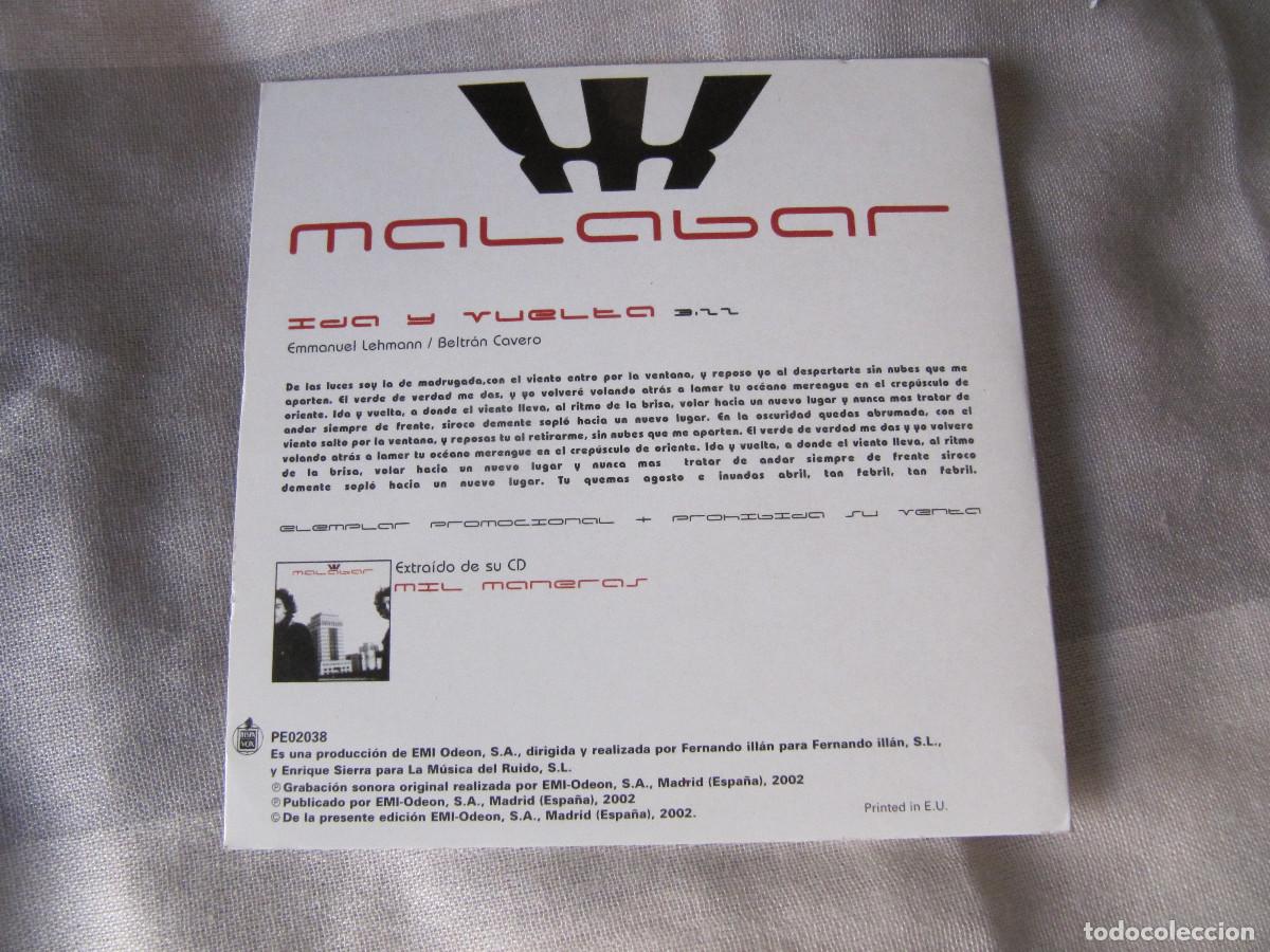 CDs de m&uacute;sica: MALABAR - IDA Y VUELTA CD SINGLE - Foto 2