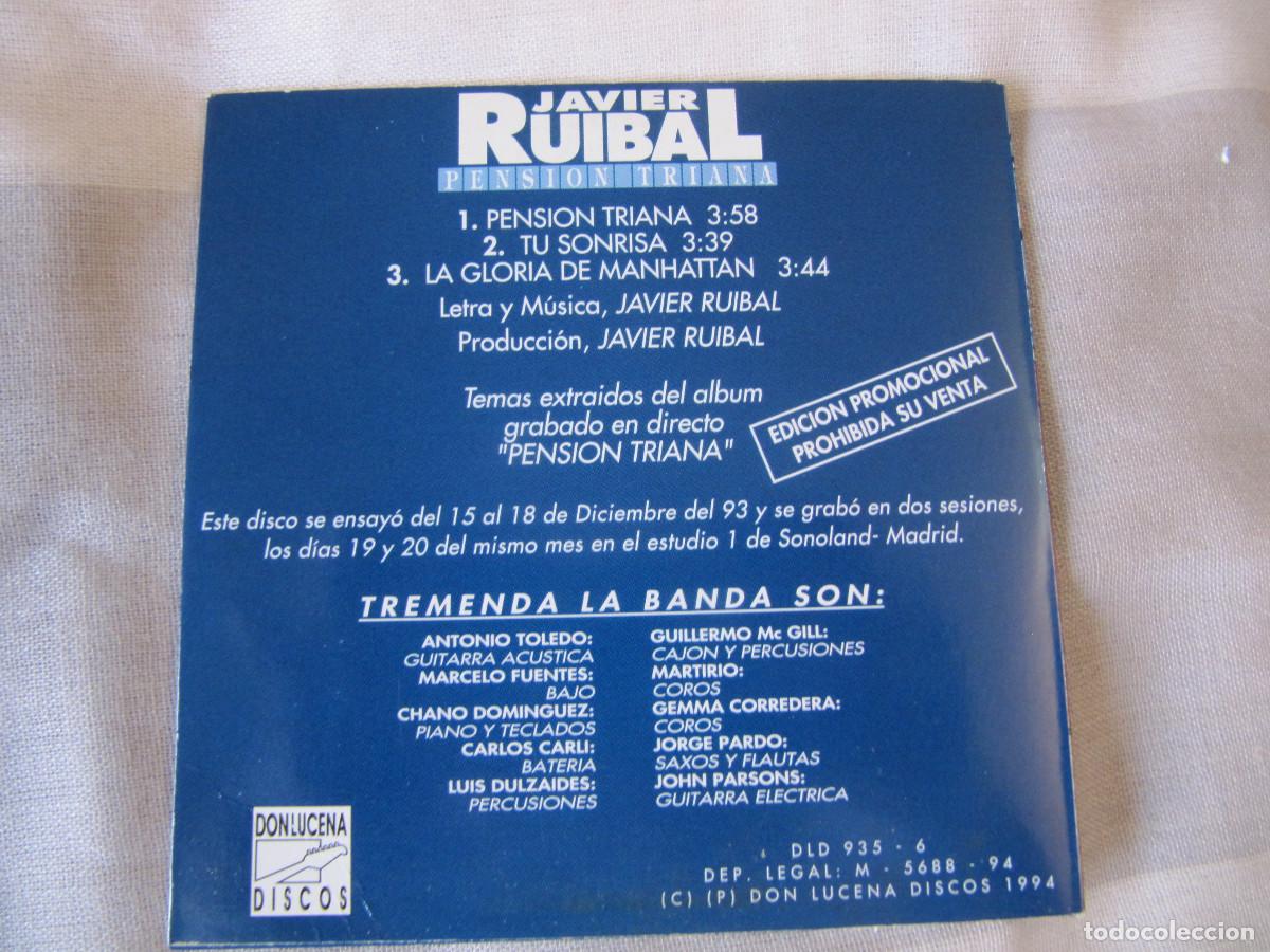 CDs de m&uacute;sica: Javier Ruibal - pension Triana . Cd single - Foto 2