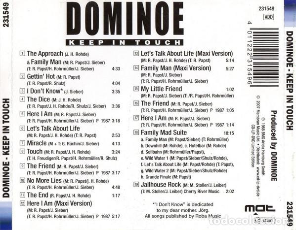 CDs de m&uacute;sica: Dominoe &ndash; Keep In Touch CD PRECINTADO AOR - Foto 3