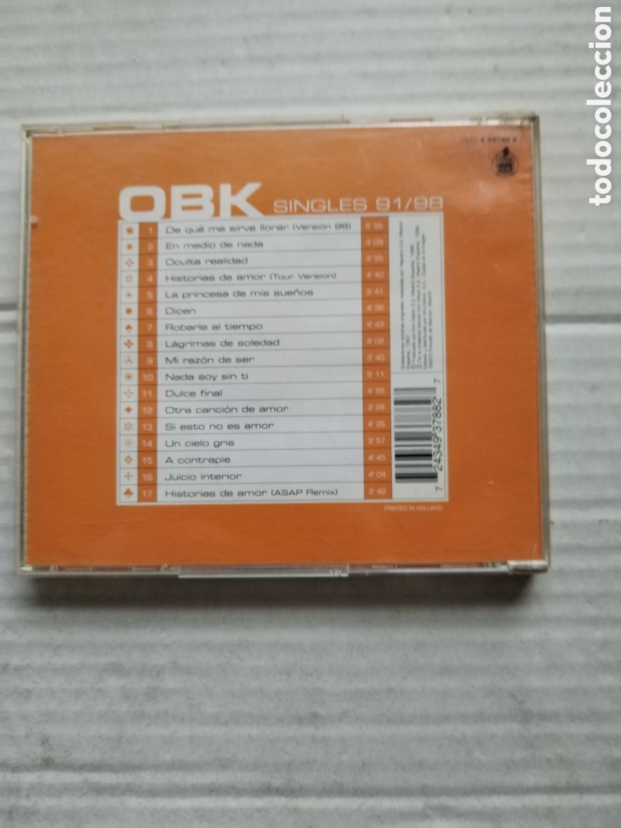 CDs de m&uacute;sica: CD OBK SINGLES 91/98 - Foto 3
