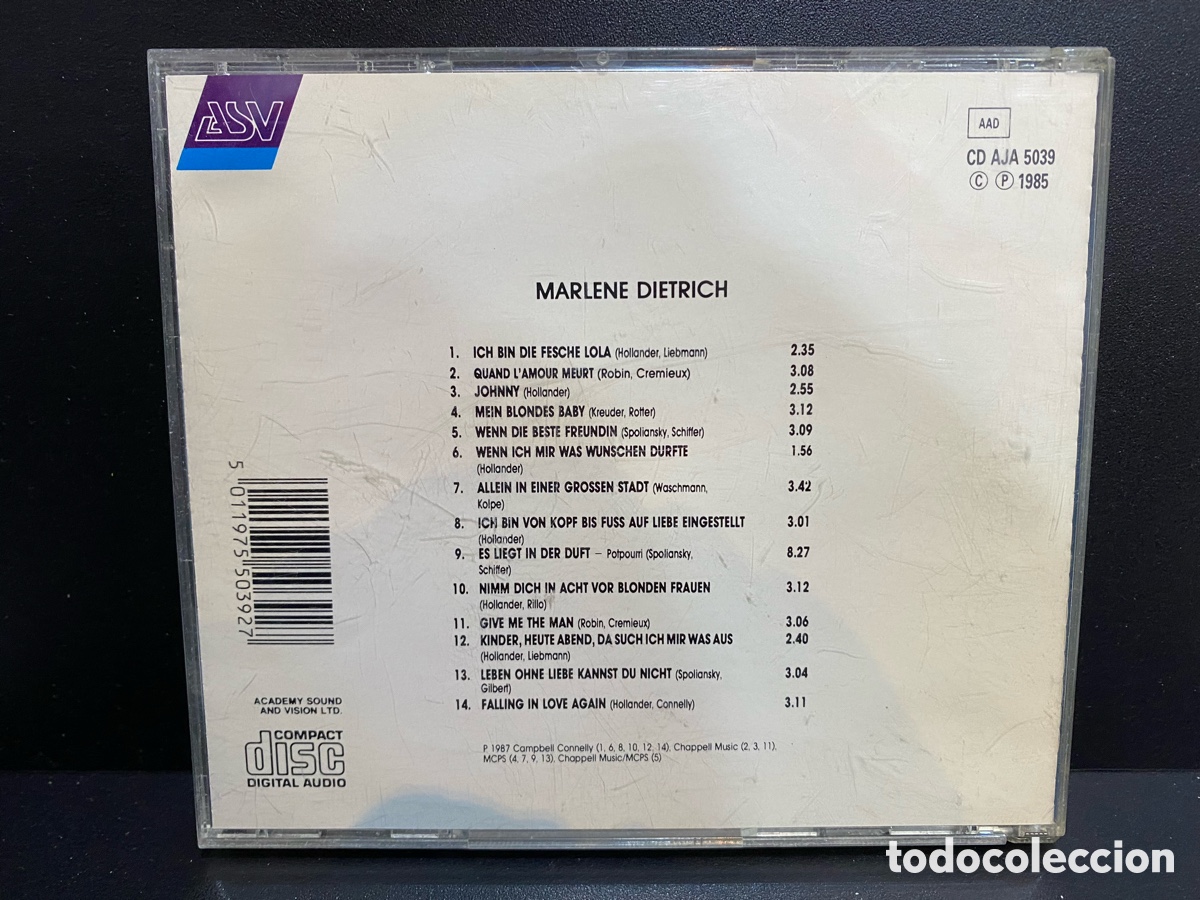 CDs de m&uacute;sica: Marlene Dietrich - Marlene (CD, Comp) - Foto 2