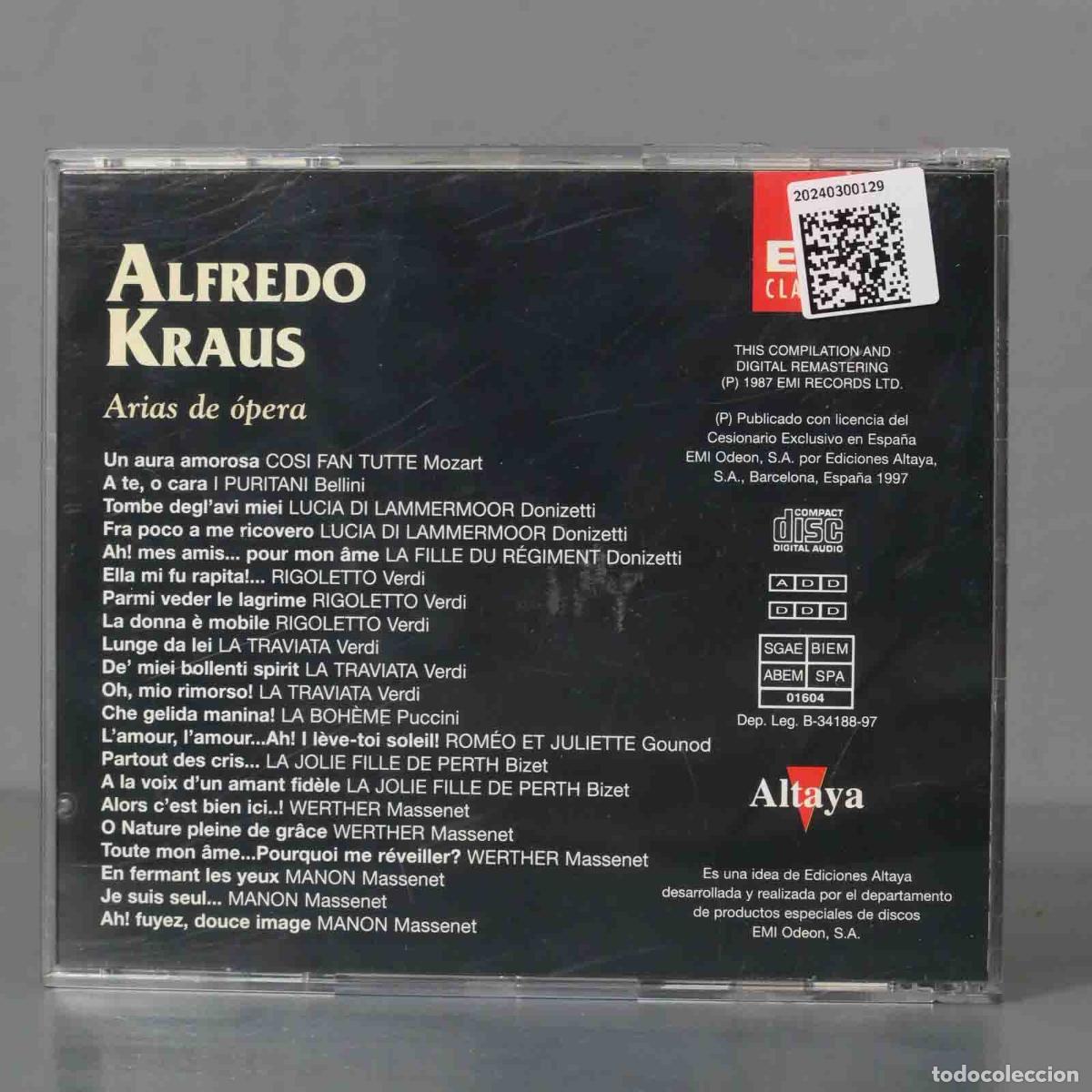 CDs de m&uacute;sica: CD. Alfredo Kraus &ndash; Arias De Opera - Foto 2