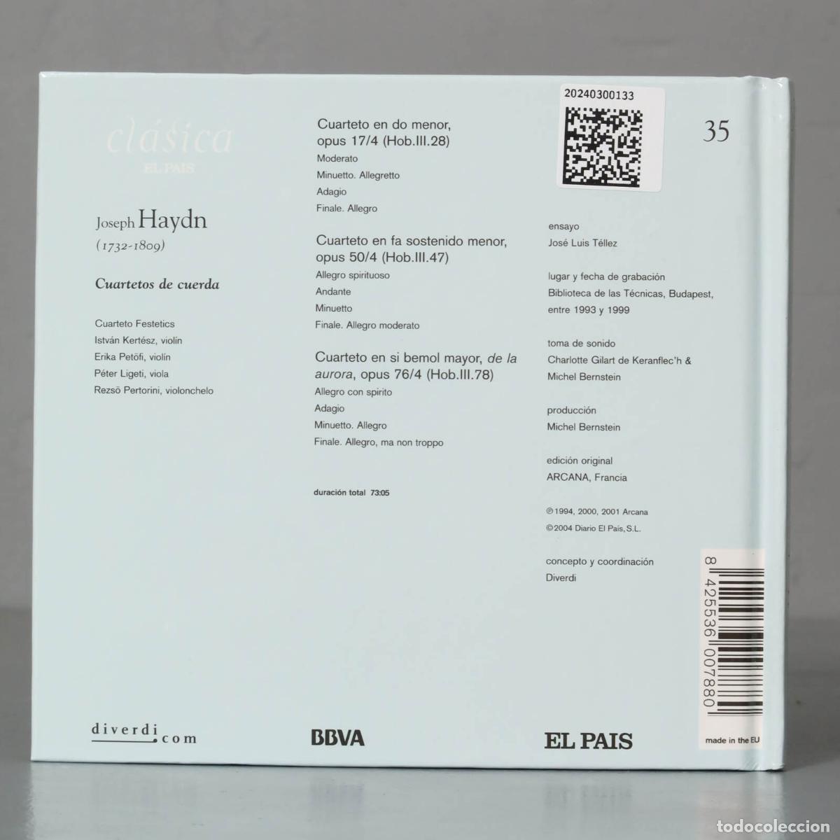CDs de m&uacute;sica: CD. Haydn - Cuarteto Festetics &ndash; Cuartetos De Cuerda - Foto 2