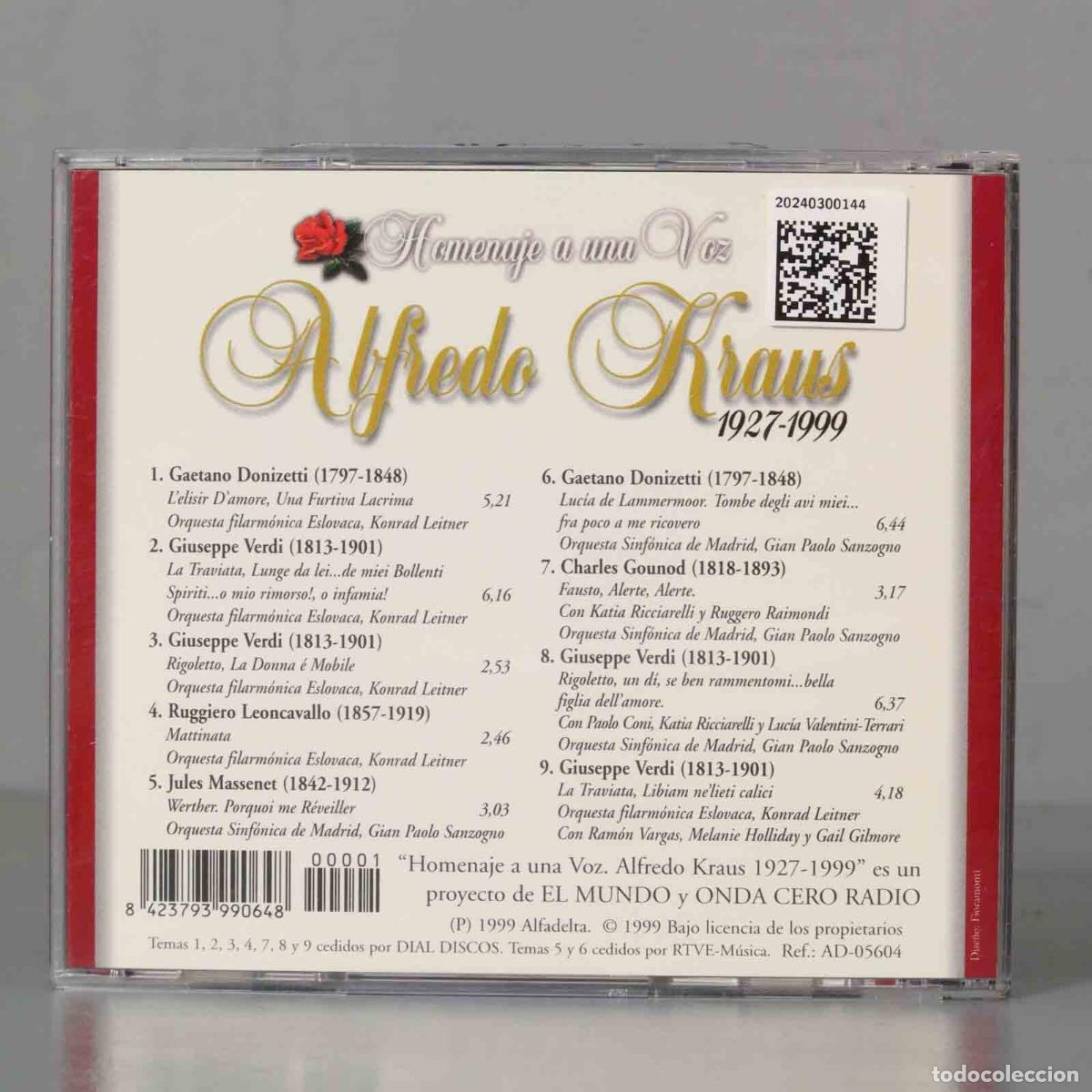 CDs de m&uacute;sica: CD. Alfredo Kraus &ndash; Opera - Foto 2