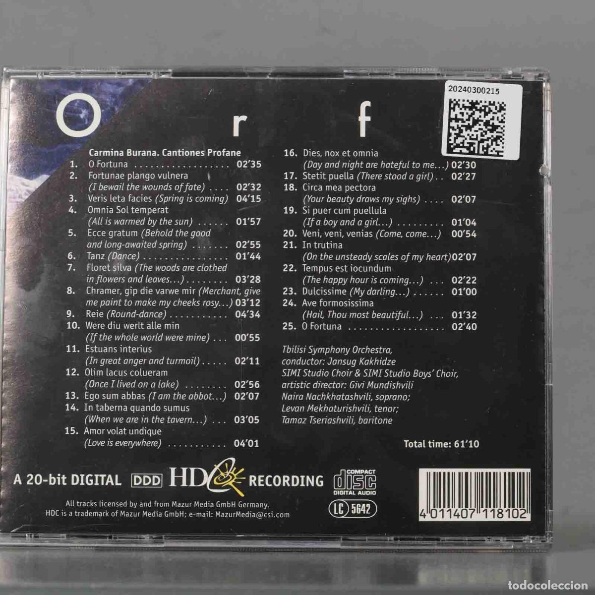 CDs de m&uacute;sica: CD. Orff &ndash; Carmina Burana - Foto 2