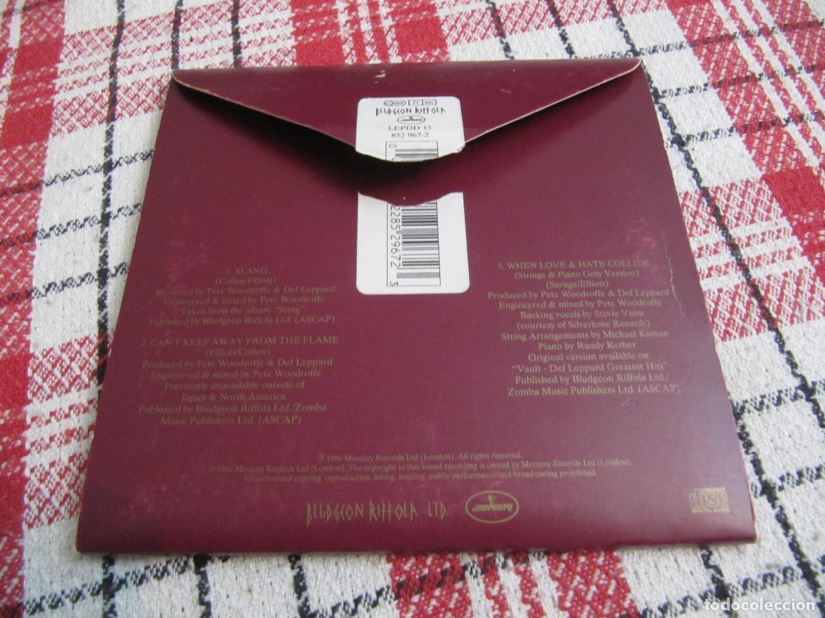 CDs de m&uacute;sica: DEF LEPPARD SLANG CD SINGLE CONTIENE 4 POSTALES - Foto 2