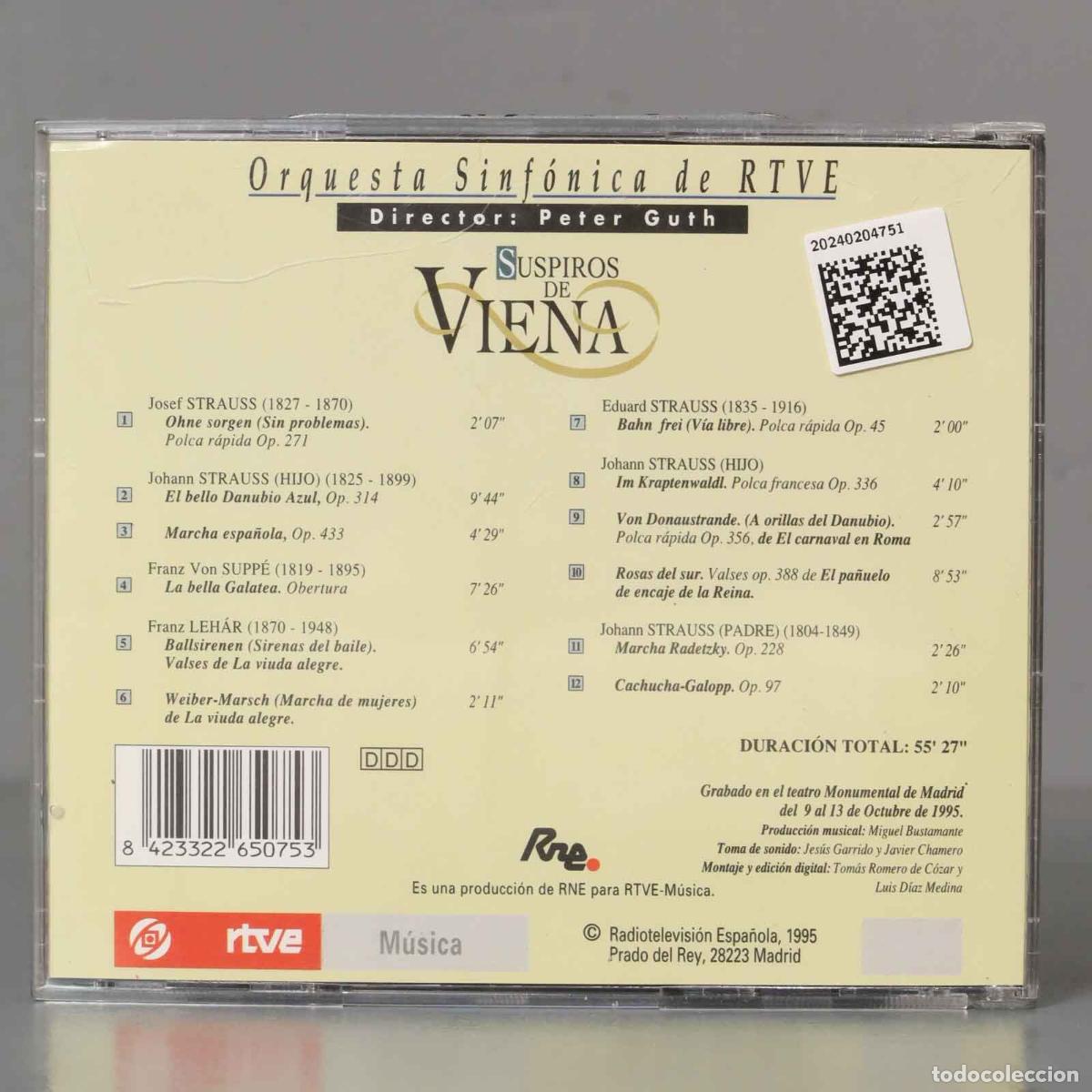CDs de m&uacute;sica: CD. ORQUESTA SINFONICA DE RTVE - SUSPIROS DE VIENA - Foto 2