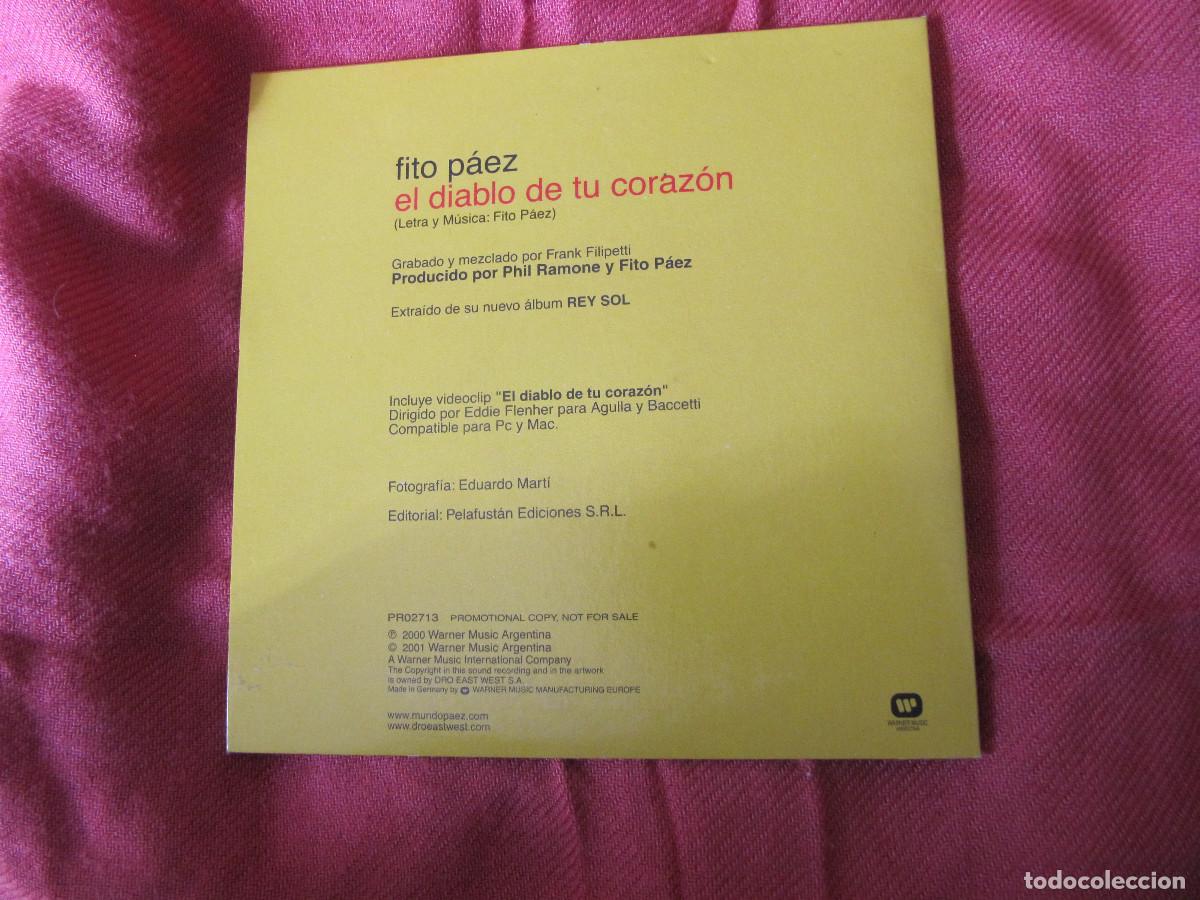 CDs de m&uacute;sica: FITO PAEZ EL DIABLO DE TU CORAZON CD SINGLE - Foto 2