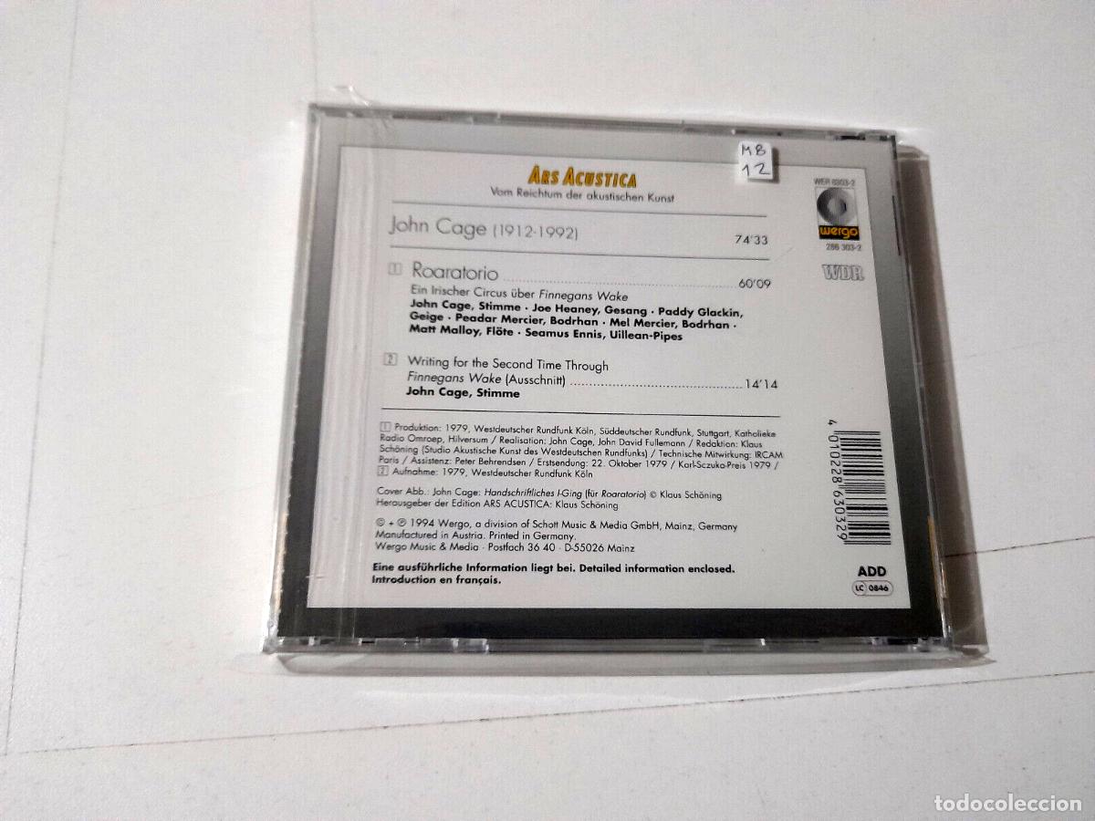 CDs de m&uacute;sica: JOHN CAGE &rdquo;ROARATORIO ARS ACUSTICA&rdquo; CD 2 TRACKS - Foto 2