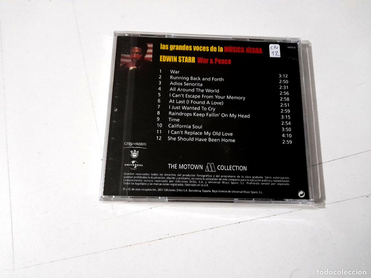 CDs de m&uacute;sica: EDWIN STARR &rdquo;WAR & PEACE&rdquo; CD 12 TRACKS COMO NUEVO - Foto 2