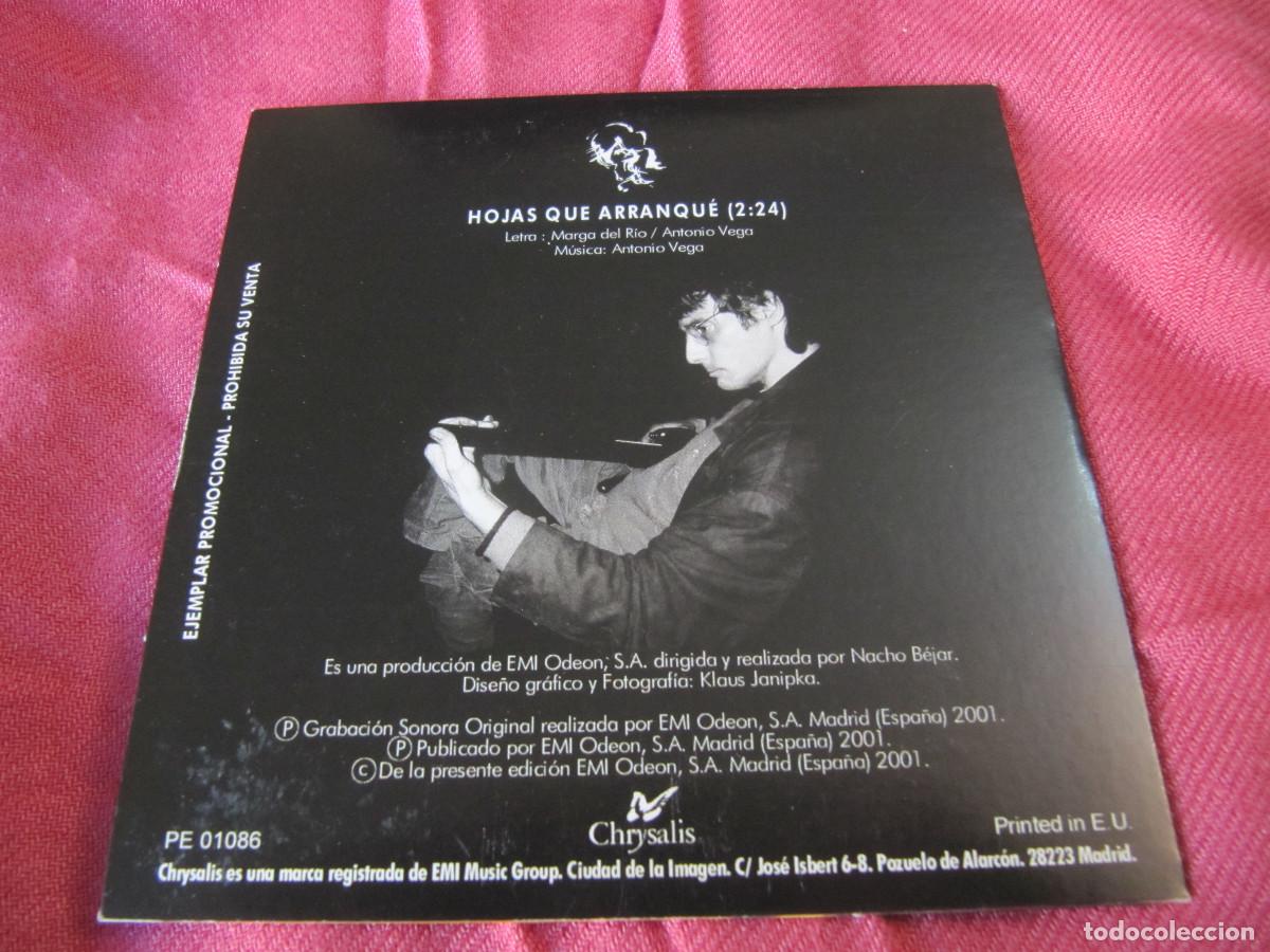 CDs de m&uacute;sica: ANTONIO VEGA - HOJAS QUE ARRANQU&Eacute; - CD SINGLE - Foto 2