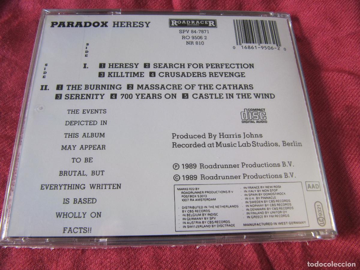 CDs de m&uacute;sica: ParadoX &lrm;&ndash; Heresy PRECINTADO - Foto 2