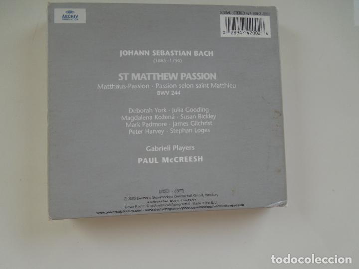 CDs de m&uacute;sica: BACH - ST MATTHEW PASSION - MCCREESH - 2CD,S +LIBRETO - Foto 5
