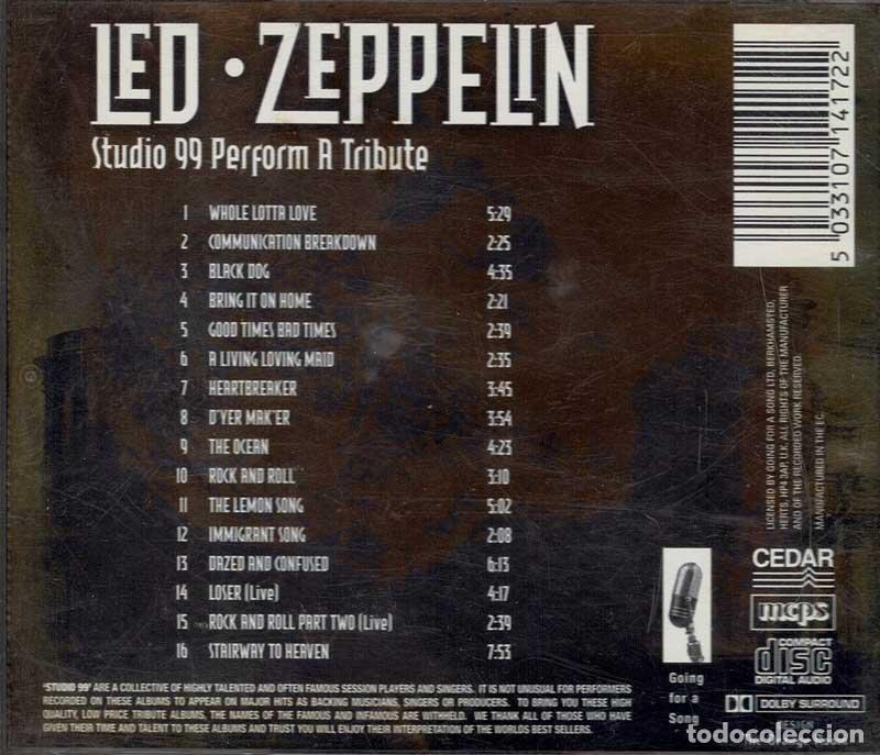 CDs de m&uacute;sica: Studio 99 - Led Zeppelin &middot; A Tribute. CD - Foto 2