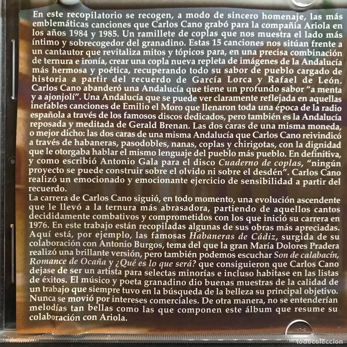 CDs de m&uacute;sica: Carlos Cano ● Poeta En Granada ● [CD] CD, Compilation - Foto 2