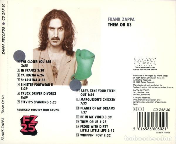 CDs de m&uacute;sica: Zappa &ndash; Them Or Us - Foto 2