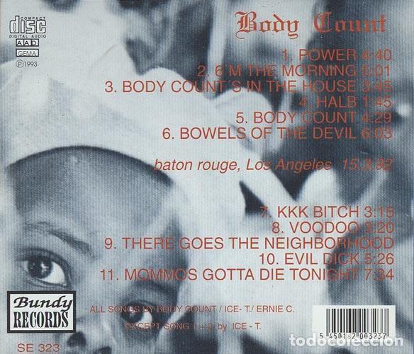 CDs de m&uacute;sica: CD BODY COUNT - Live in Baton Rouge 1992 - Foto 2