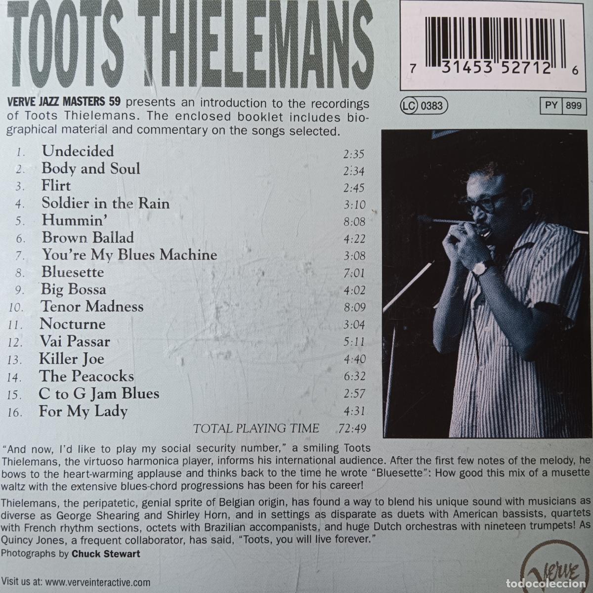 CDs de m&uacute;sica: TOOTS THIELEMANS, JAZZ MASTERS 59 VERVE. CD - Foto 2