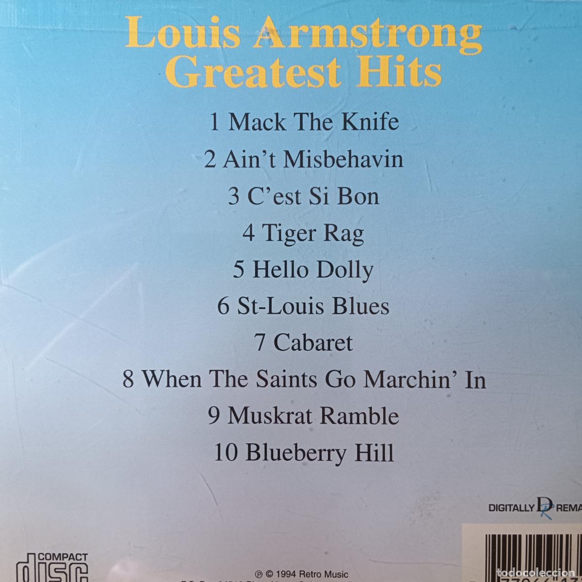CDs de m&uacute;sica: LOUIS ARMSTRONG, GREATEST HITS. CD. - Foto 2