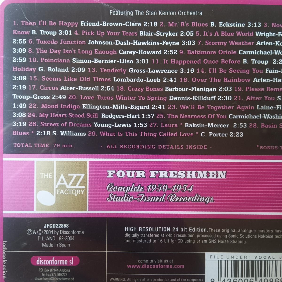 CDs de m&uacute;sica: FOUR FRESHMEN, COMPLETE 1950-1954 STUDIO RECORDING. CD - Foto 2