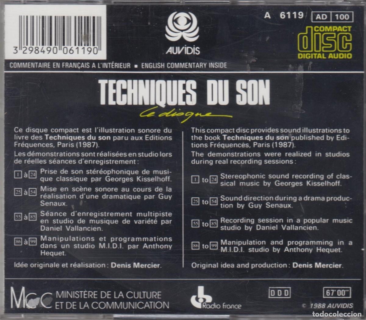 CDs de m&uacute;sica: Techniques du son cd Le disque 1988 - Foto 2