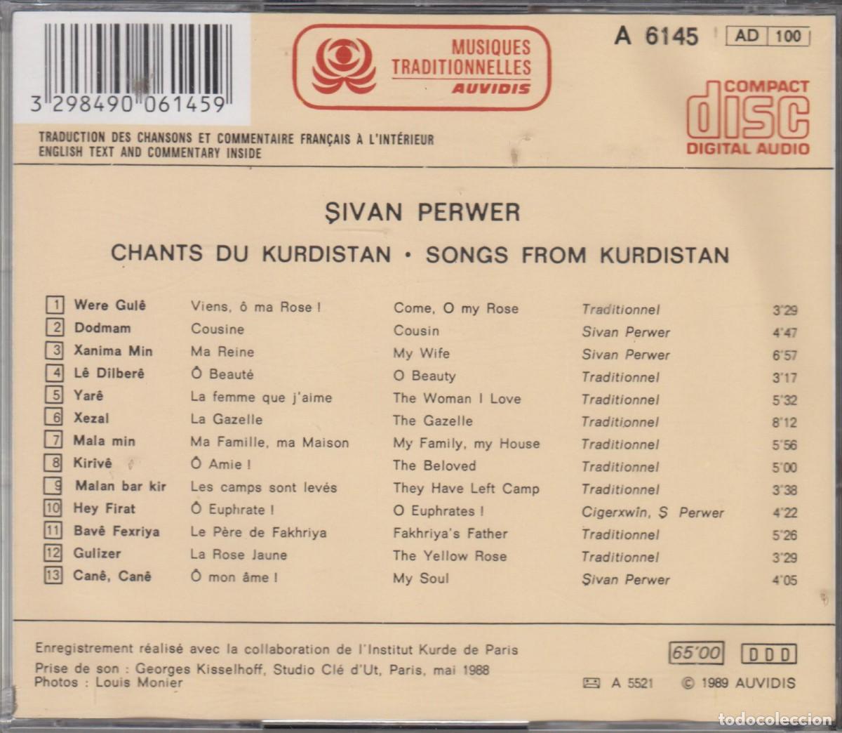 CDs de m&uacute;sica: Şivan Perwer cd Chants Du Kurdistan 1989 - Foto 2