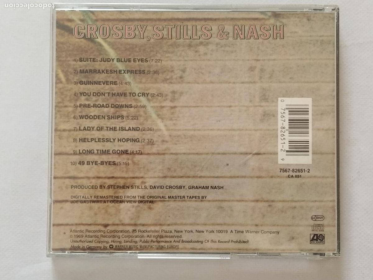 CDs de m&uacute;sica: CD CROSBY, STILLS & NASH (1969) (183) - Foto 2