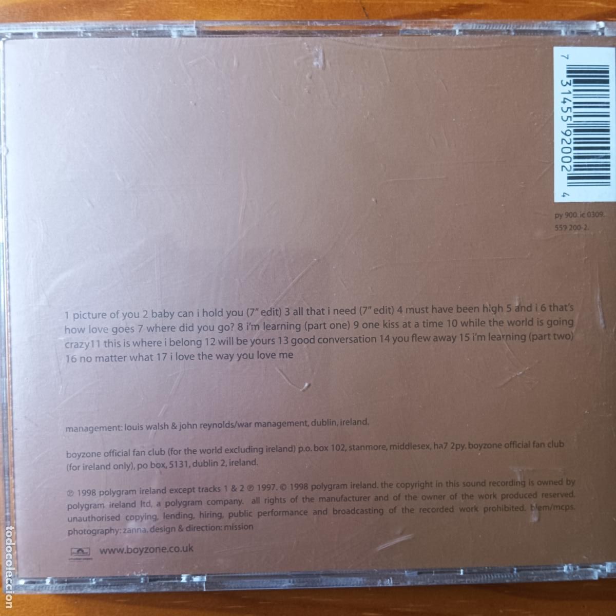 CDs de m&uacute;sica: BOYZONE, WHERE WE BELONG- CD - Foto 2