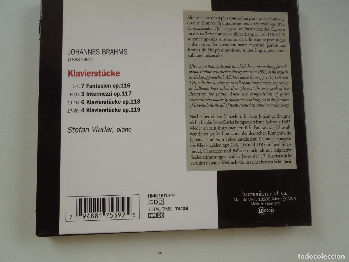 CDs de m&uacute;sica: BRAHMS -KLAVIERST&Uuml;CKE - STEFAN VLADAR - CD +LIBRETO - Foto 3