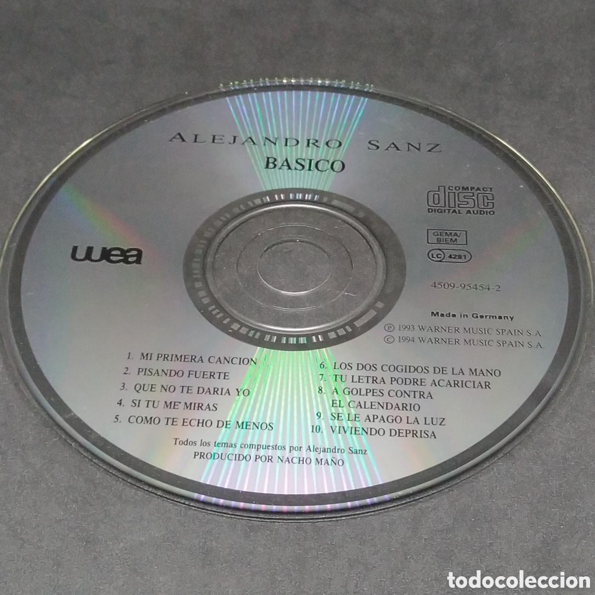 CDs de m&uacute;sica: ALEJANDRO SANZ - BASICO - CD - 1994 - DISCO VERIFICADO - Foto 6