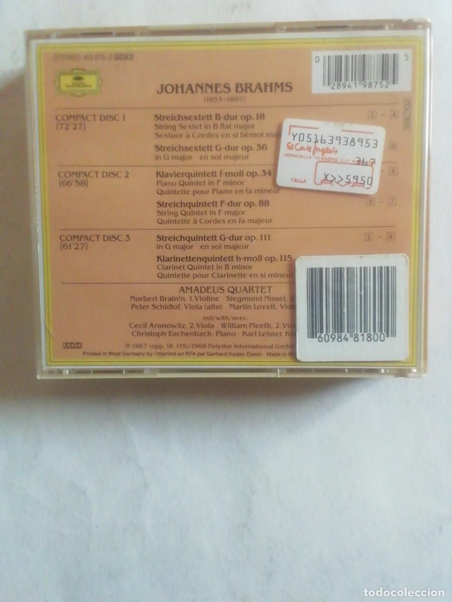 CDs de m&uacute;sica: BRAHMS. QUINTETTE SEXTETTE. AMADEUS QUARTET. TRES CD Y LIBRETO - Foto 2