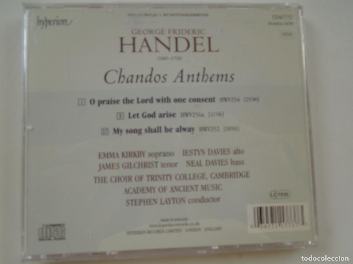 CDs de m&uacute;sica: HANDEL -CHANDOS ANTHEMS - STEPHEN LAYTON - CD - Foto 3