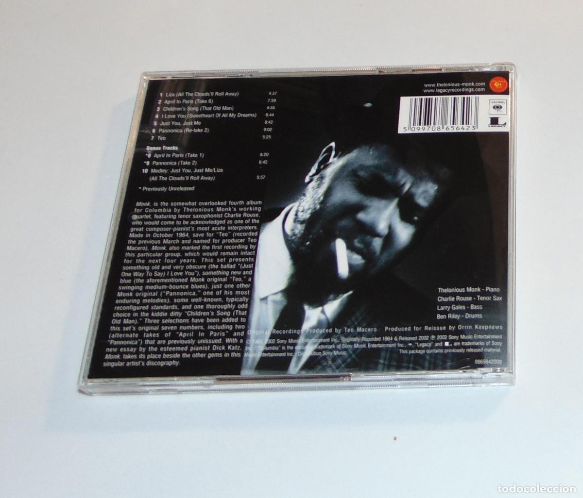 CDs de m&uacute;sica: THELONIOUS MONK - MONK - CD ALBUM - 2002 - Foto 2