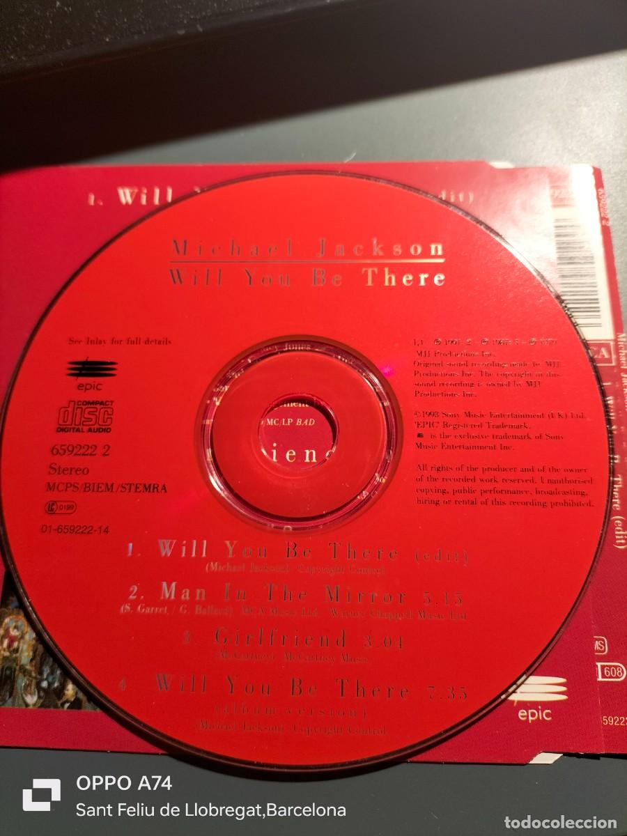 CDs de m&uacute;sica: RAR SINGLE CD. MICHAEL JACKSON. WILL YOU BE THERE. 4 TRACKS - Foto 2